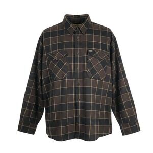 DIXXON Flannel Shirt Mens Brown Tan Plaid Long Sleeve Button Up Work Casual 5X